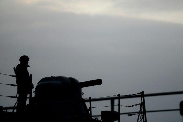 A Russian navy ship collided with another vessel off the Turkish coast in the Black Sea, Russia's defence ministry said, adding that its crew was trying to keep it afloat