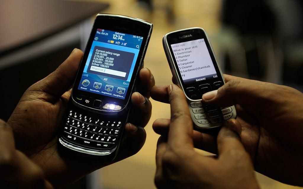 Phones being used for a demonstration