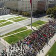 Protesters march through central Santiago, Chile to express opposition to the current pension system -- criticised because of low returns to pensioners