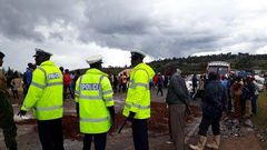Police at an accident scene