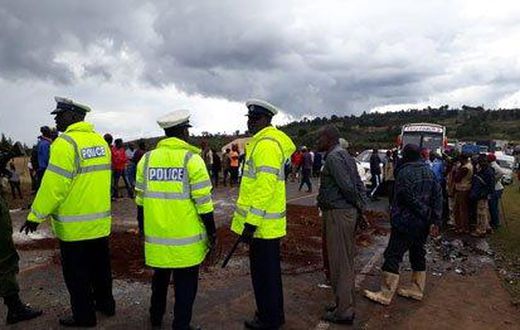 Police at an accident scene