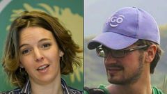 This combination of pictures shows UN Swedish employee Zaida Catalan (L) in 2009 in Stockholm and an undated unlocated photo of US UN researcher Michael Sharp