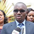 Majority Leader of Nyeri County Assembly Duncan Gituanja addresses journalists on March 2, 2017. He said his colleagues will not attend the burial of Nderitu Gachagua over security concerns.
