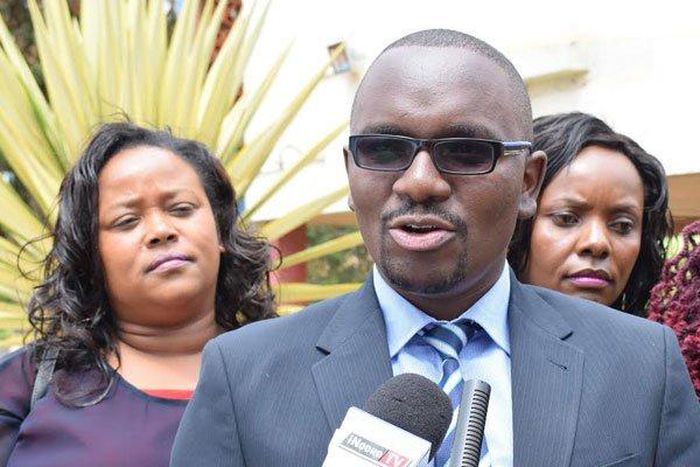 Majority Leader of Nyeri County Assembly Duncan Gituanja addresses journalists on March 2, 2017. He said his colleagues will not attend the burial of Nderitu Gachagua over security concerns.