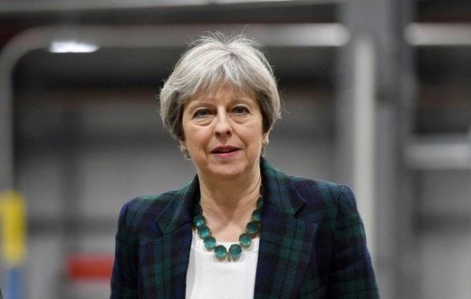 Britain's Prime Minister Theresa May accused the 27 other EU member states of lining up against Britain
