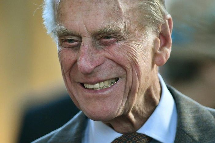 Britain's Prince Philip smiles during a 2014 meeting with members of the Royal College of Organists at Windsor Castle