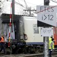 Belgian authorities at the scene after a train derailed following its departure from Louvain on February 18, 2017