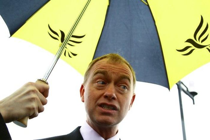 Britain's Liberal Democrats, led by Tim Farron, are sitting a distant third in opinion polls