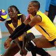 Volleyball players in action