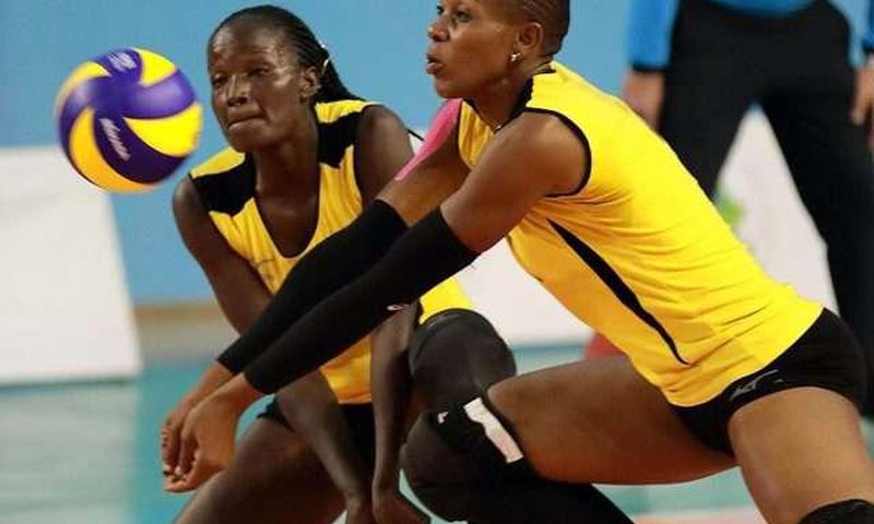 Volleyball players in action