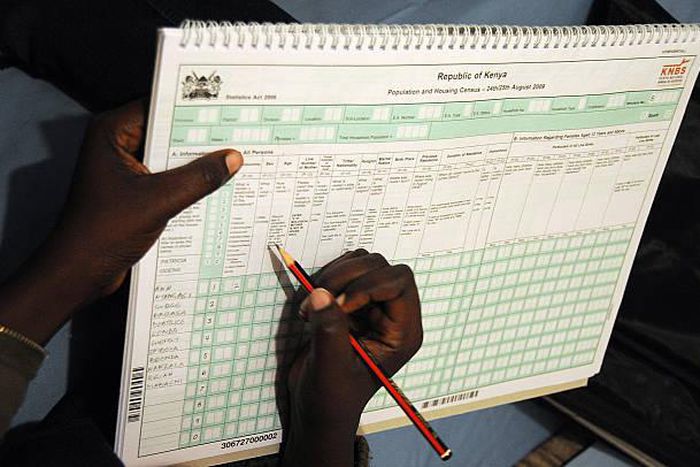 A KNBS official enters data manually during the 2009 national census (Twitter)