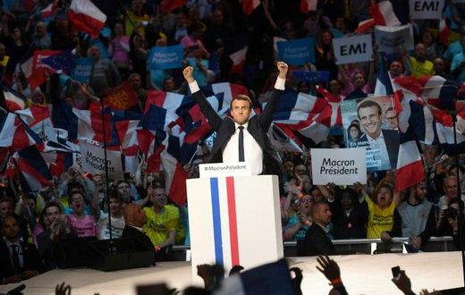 Emmanuel Macron told crowds in Paris his presidency would bring "hope and courage"