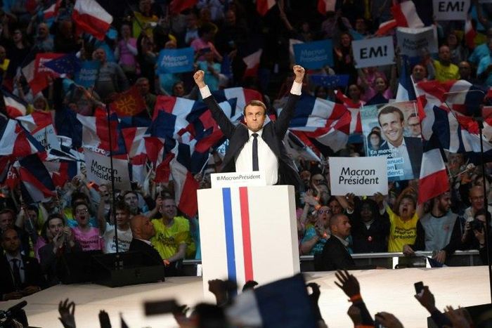 Emmanuel Macron told crowds in Paris his presidency would bring "hope and courage"