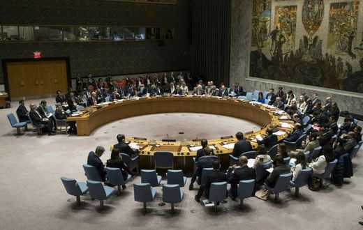 Members of the United Nations Security Council meet at UN headquarters, April 5, 2017 in New York City