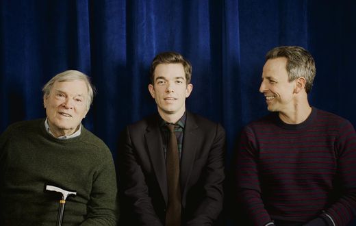 John Mulaney and Seth Meyers Fondly Send Up Sondheim and He's Amused