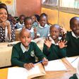 Education CS Amina Mohamed participating during a lesson at Harambee Primary School