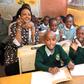 Education CS Amina Mohamed participating during a lesson at Harambee Primary School