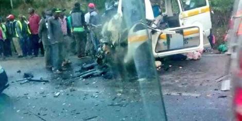 Wreckage at the scene of the Accident