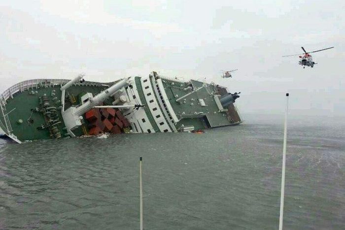 More than 300 people -- most of them schoolchildren -- died when the Sewol ferry sank in April 2014 (depicted at the time of the incident). A test lift of the vessel began Wednesday, with several bodies still unaccounted for