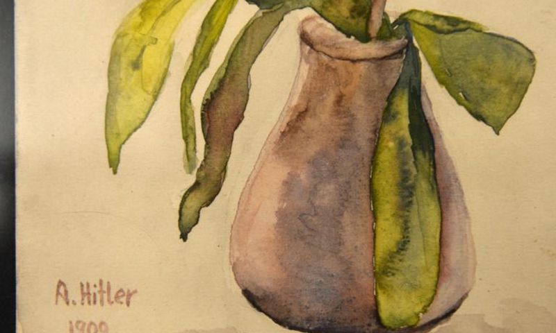 A watercolour still life signed by A. Hitler at the Weidler auction house in Nuremberg in 2015