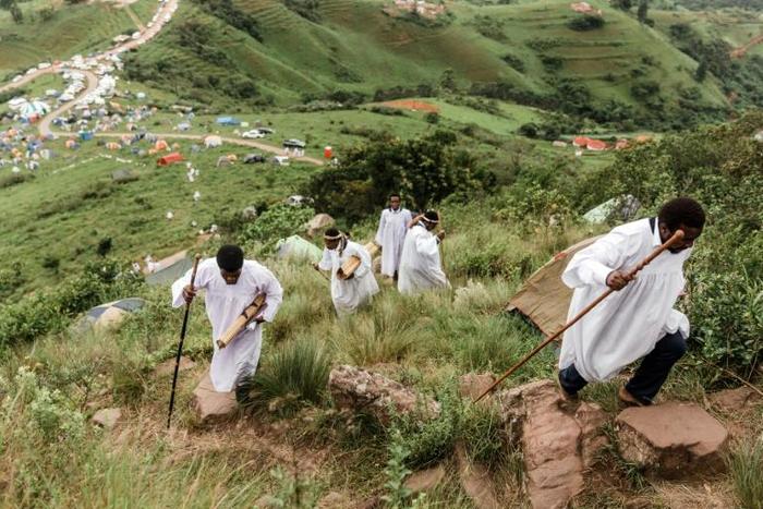 Followers of the evangelist Shembe Church begin each New Year with a pilgrimage to their sacred mountain, where they camp for up to four weeks.