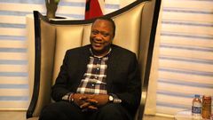 President Uhuru Kenyatta after arriving in Namibia