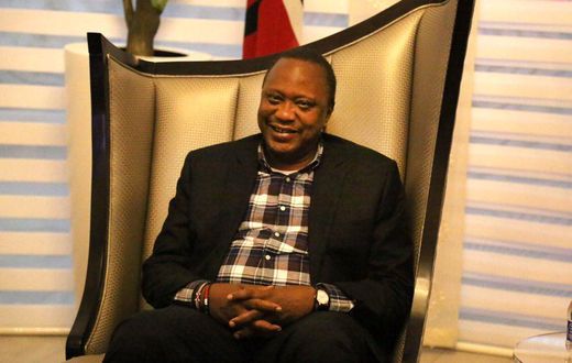 President Uhuru Kenyatta after arriving in Namibia