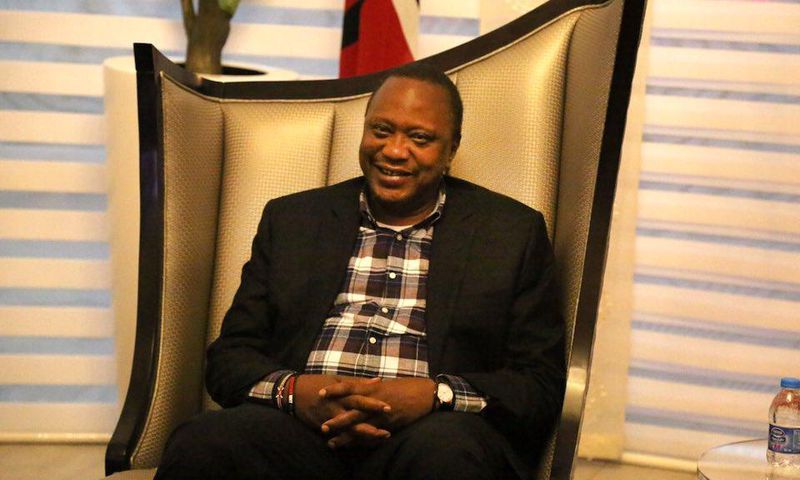 President Uhuru Kenyatta after arriving in Namibia