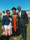 Achieng and her parents during her graduation in May 2018 (Facebook)