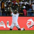 Burkina Faso's Aristide Bance celebrates at the end of their 2017 Africa Cup of Nations quarter-final match against Tunisia at the Stade de l'Amitie Sino-Gabonaise in Libreville on January 28, 2017