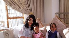 Zari Hassan with her Kids Nillan and Tiffah. Zari's caption on her daughters photo has raised Eyebrows