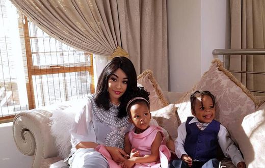 Zari Hassan with her Kids Nillan and Tiffah. Zari's caption on her daughters photo has raised Eyebrows