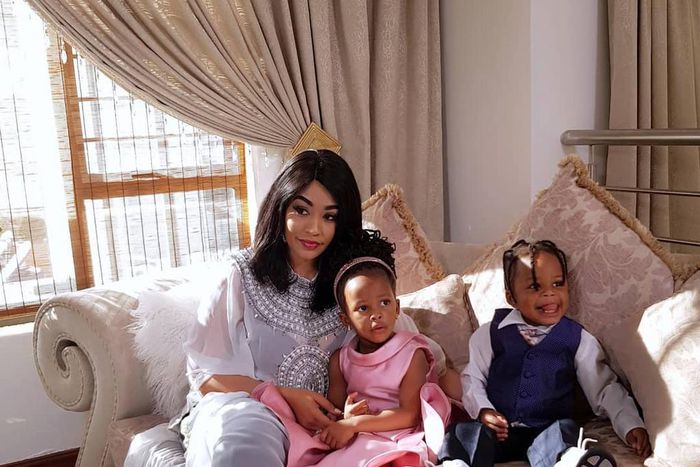 Zari Hassan with her Kids Nillan and Tiffah. Zari's caption on her daughters photo has raised Eyebrows