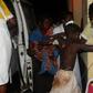 A badly burned child arrives at the Provincial Hospital in Tete, western Mozambique on November 17, 2016, after a truck carrying petrol burst into flames