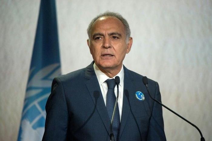 COP22 president Salaheddine Mezouar delivering a speech during the opening session of the COP22 climate talks in Marrakesh