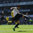 Tottenham's South Korean striker Son Heung-Min shoots during the English Premier League match against Watford at White Hart Lane in northeast London, on April 8, 2017