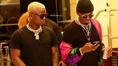 Tanzanian artistes Diamond Platnumz with Harmonize