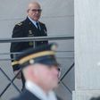 US National Security Adviser H.R. McMaster arrives at the Pentagon in Washington, DC, on March 16, 2017