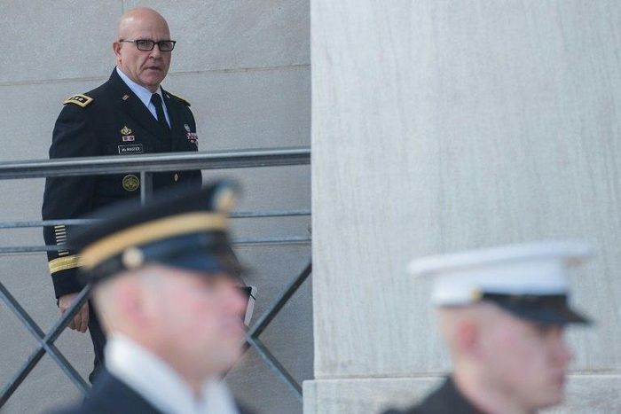 US National Security Adviser H.R. McMaster arrives at the Pentagon in Washington, DC, on March 16, 2017