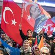 Erdogan supporters at a rally in the German town of Kelsterbach