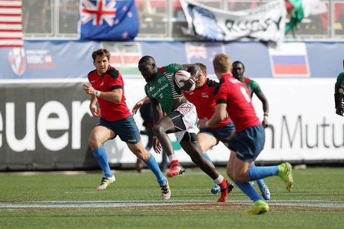 Shujaa sevens in action against Canada