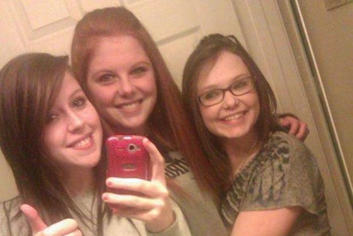 Shelia Eddy, left, Rachel Shoaf, centre, and Skylar Neese, right