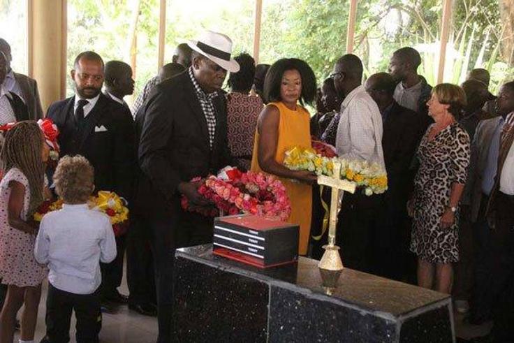 Eugene Wamalwa (centre) and Yvonne Wamalwa, widow of the late Vice President Kijana Wamalwa, during the late VP's memorial ceremony in 2015