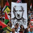 Pro-Palestinian activists demonstrate against a visit by Israel PM Benjamin Netanyahu, during a protest rally in Sydney, on February 23, 2017