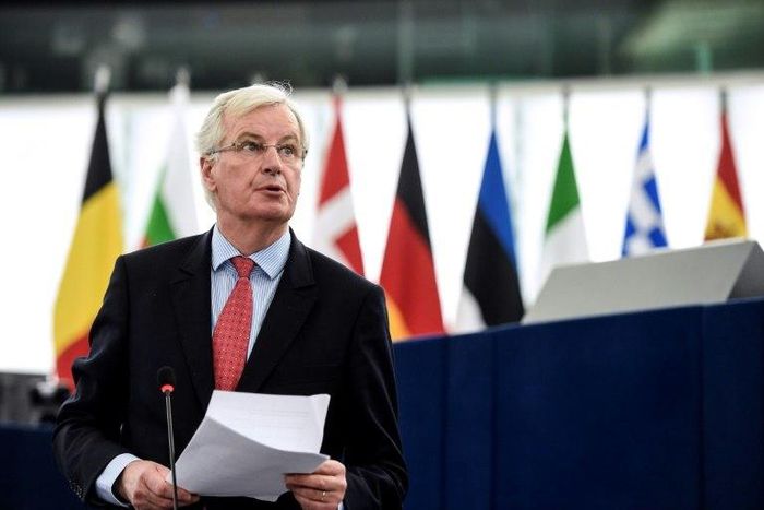 The European Union's Brexit negotiator Michel Barnier says the sooner Britain agrees on divorce terms the sooner it can start talks on a future trade deal after leaving the bloc