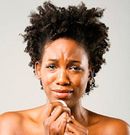 A crying and hurting woman