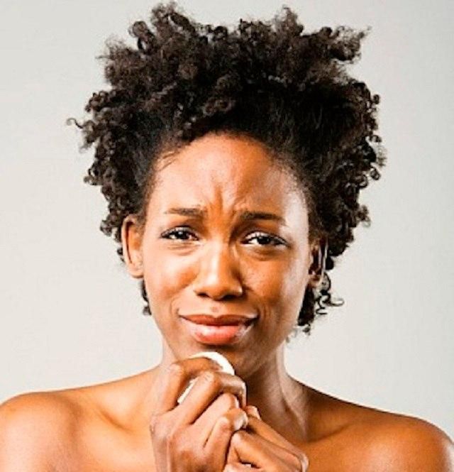 A crying and hurting woman