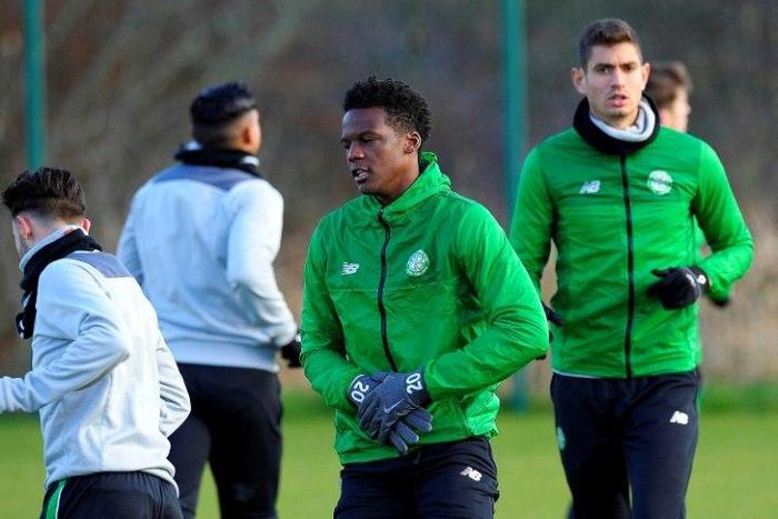 Winning this year's derby against Rangers is not a question of redmption, says Celtic's Dedryck Boyata (C)