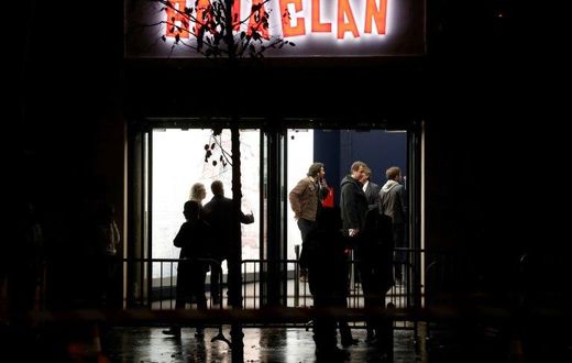 Armed men wearing explosive belts stormed in and killed 90 people at the Bataclan concert hall in Paris on November 13, 2015