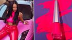 Rihanna looks sensational in hot pink to celebrate the release of new Stunna lip paint